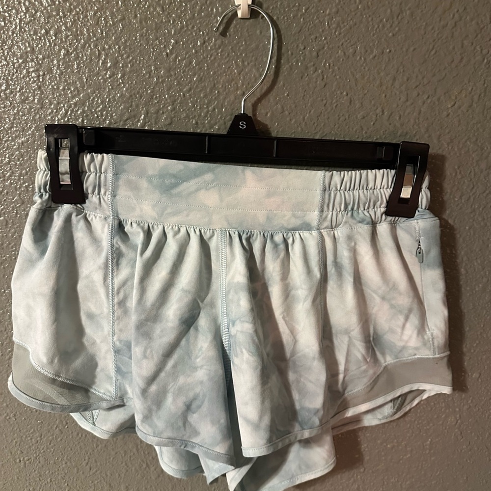 Lululemon Light Blue Tie-Dye Athletic Shorts